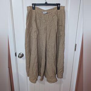Y2K Completo Lino By Arthurio Linen Maxi Skirt Women's Small Beige/Tan